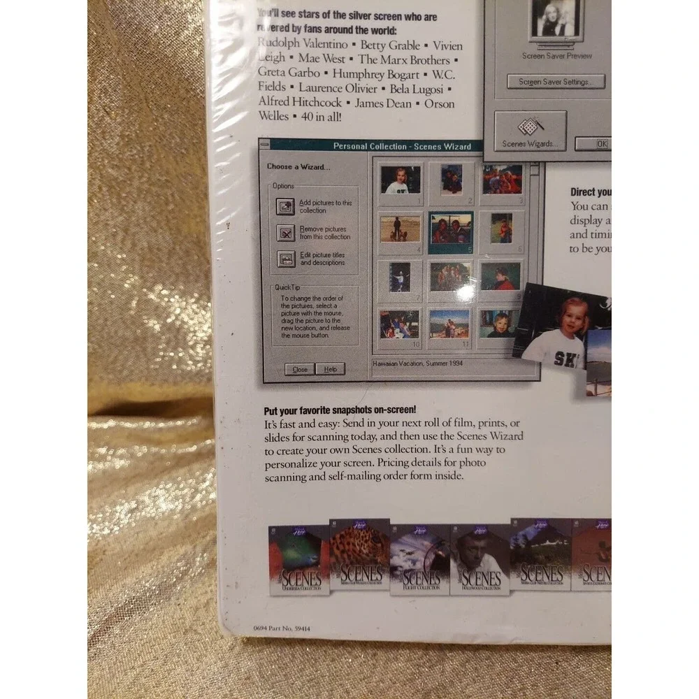 Microsoft Scenes Hollywood Collection Screen Saver Vintage Rare New NOS 1994